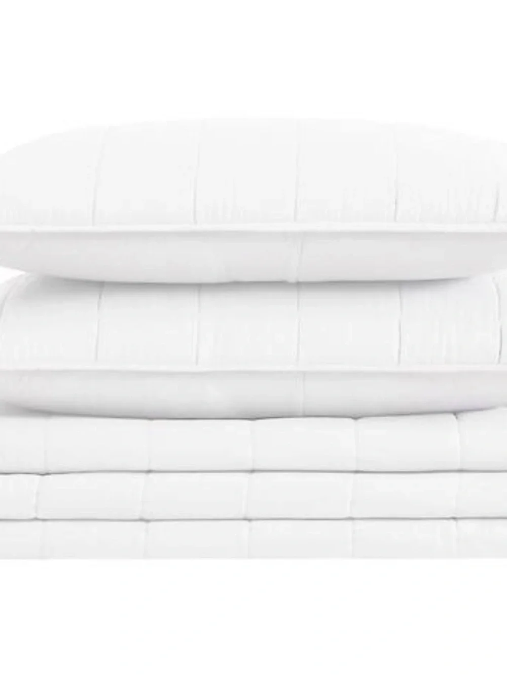 London Fog White Full/Queen 3 Piece Quilt Set New